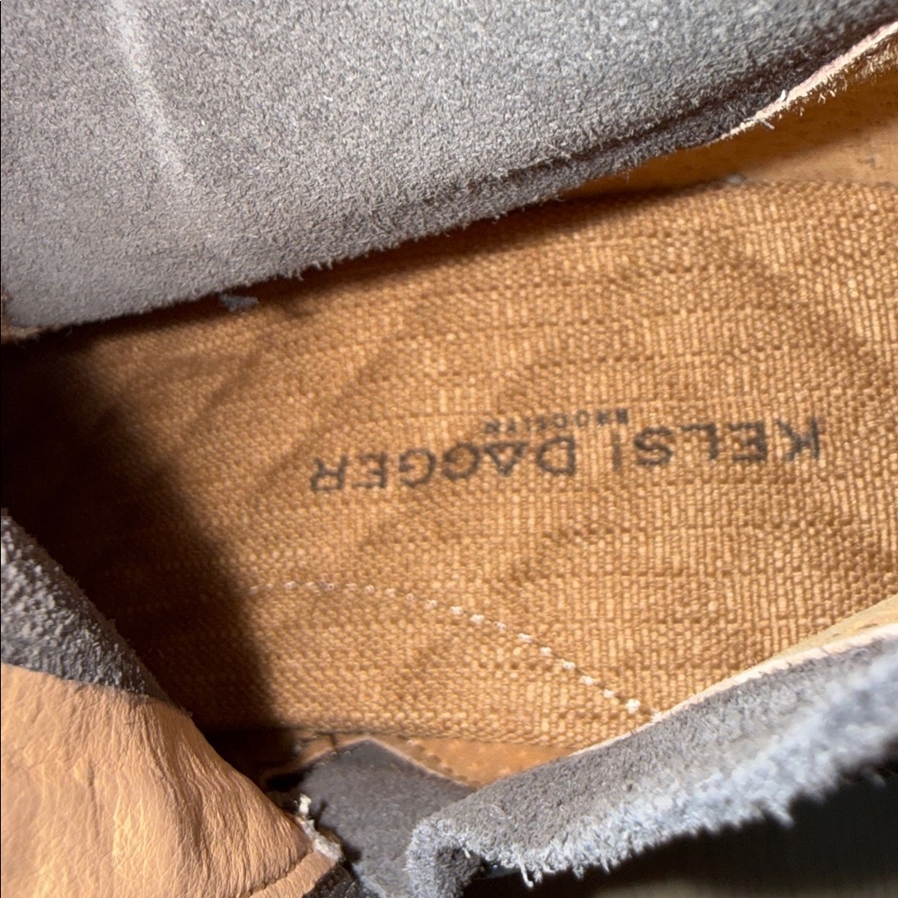Kelsi Dagger Logan Grey Suede Leather Brooklyn Over The Knee Brown Heeled Boot 9 - Picture 8 of 10